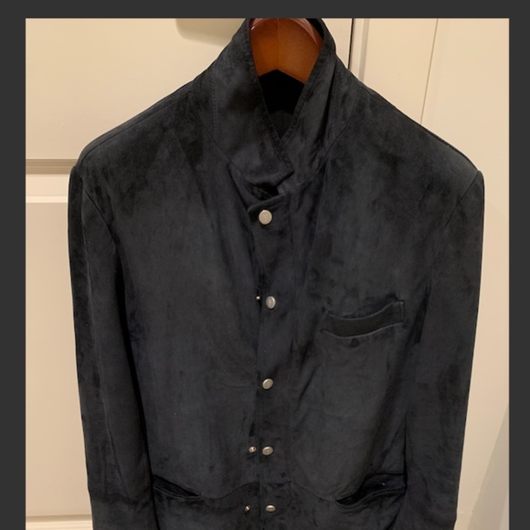 Eleventy Navy Suede Jacket - Picture 6 of 7